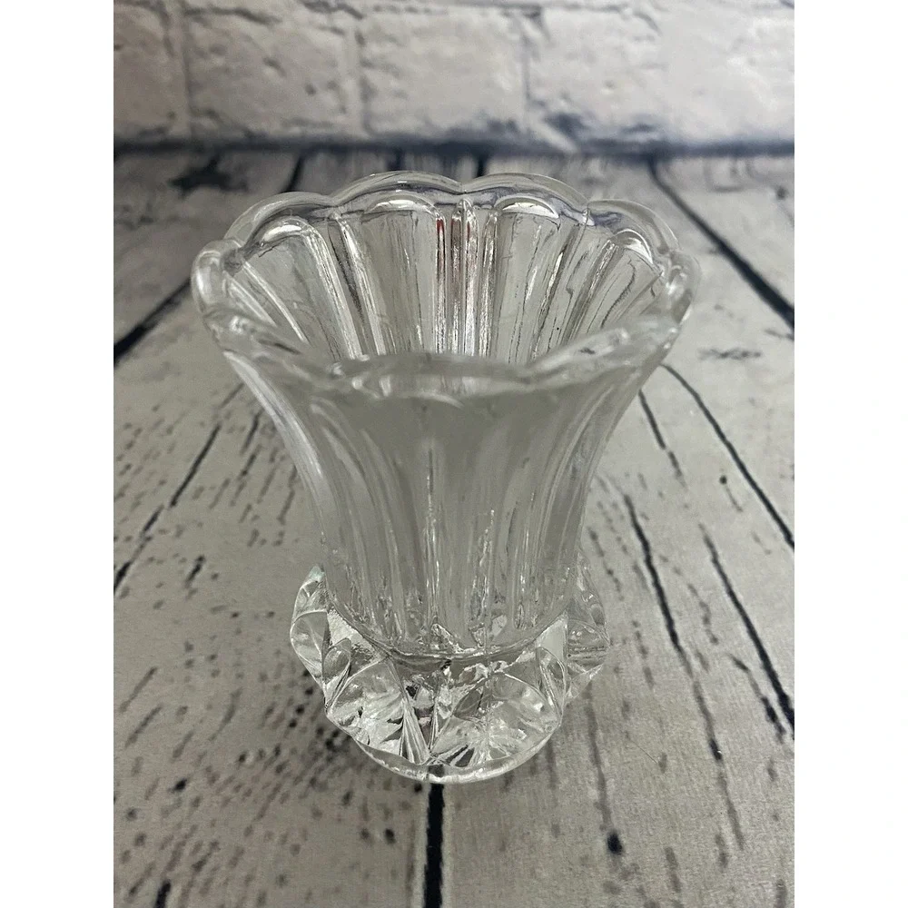 Small Crystal Glass Bud Vase Toothpick Holder 3